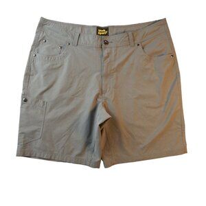 WORK N' SPORT Men's Flat Front 6- Pocket Utility Shorts Polyester Gray 40